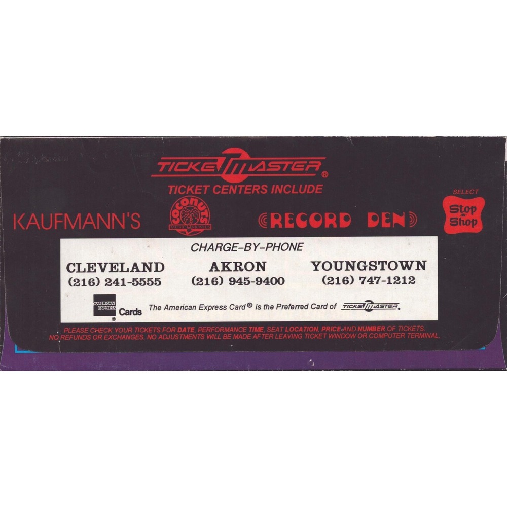 Vintage Ticketmaster Envelope 98.5 WNCX Classic Rock Cleveland Ohio Record Den - Picture 2 of 3